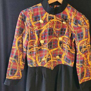 Vintage Richard Warren Strap Printed Women's Dress 6 **Needs 2 Buttons Sewn**